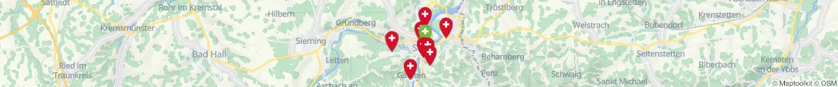 Kartenansicht für Apotheken-Notdienste in der Nähe von Steyr  (Stadt) (Oberösterreich)